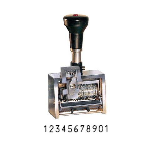 Reiner 11 Wheel 3/16" Gothic Deluxe Numbering Machine Model 327