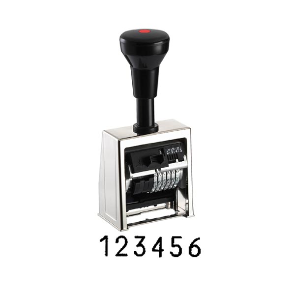 Reiner 6 Wheel 7/32" Gothic Economy Numbering Machine - Light Weight Alloy Frame Model B6535